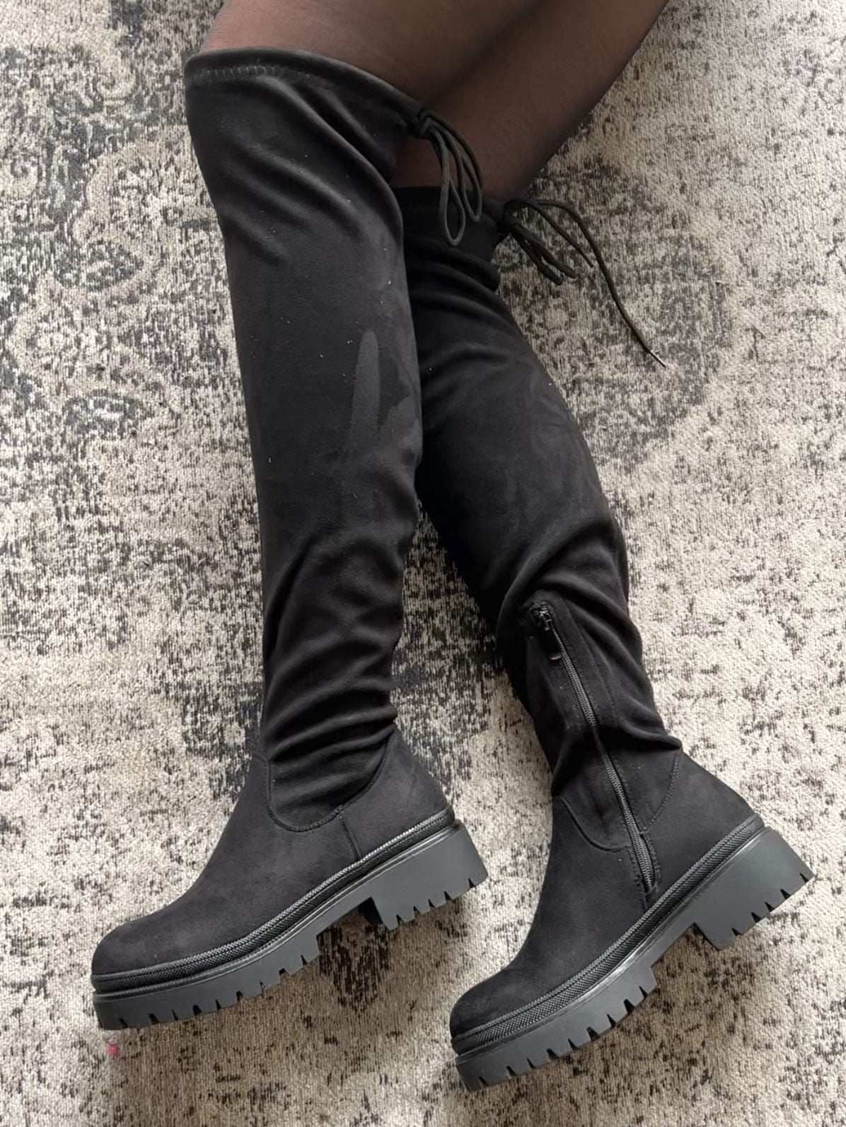 Salma - Overknee støvler i ruskindslook